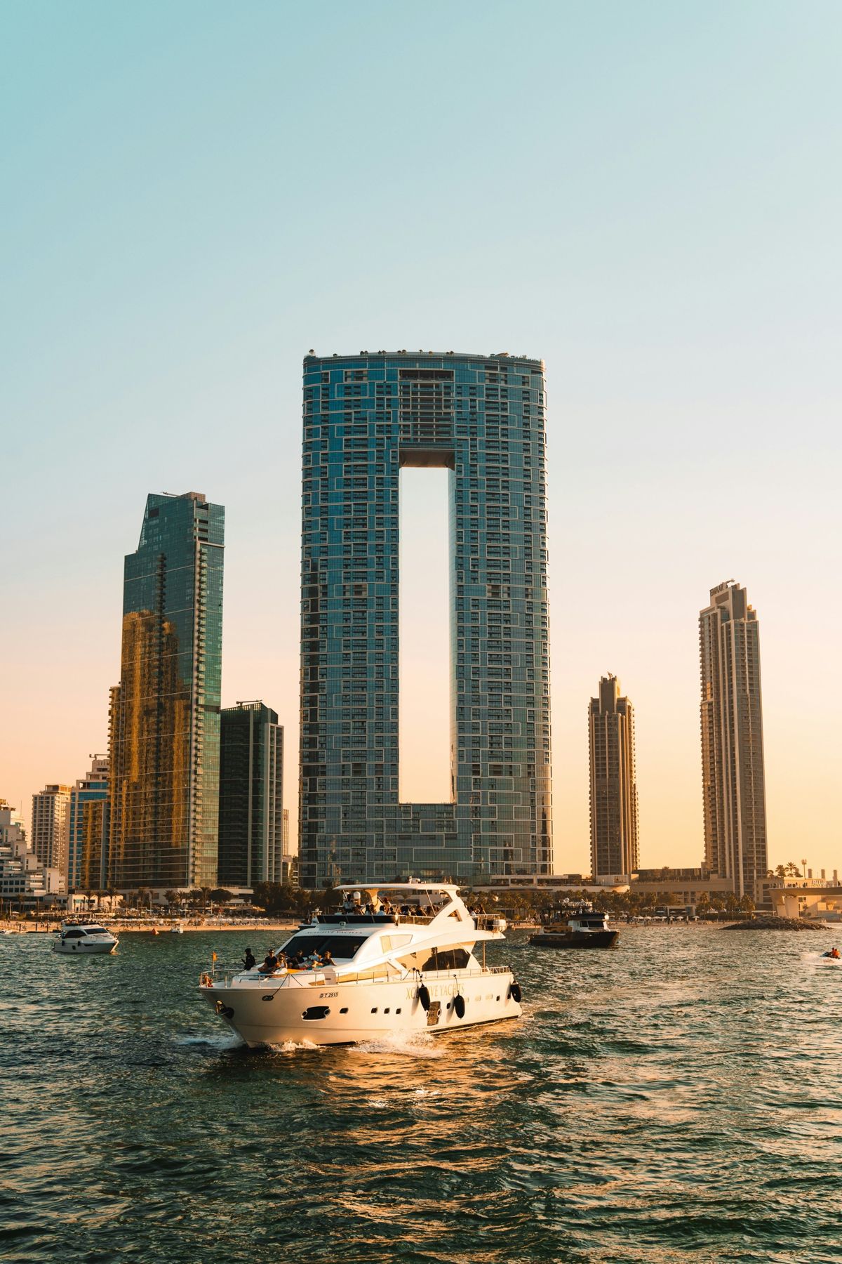 Dubai coastline at dusk
